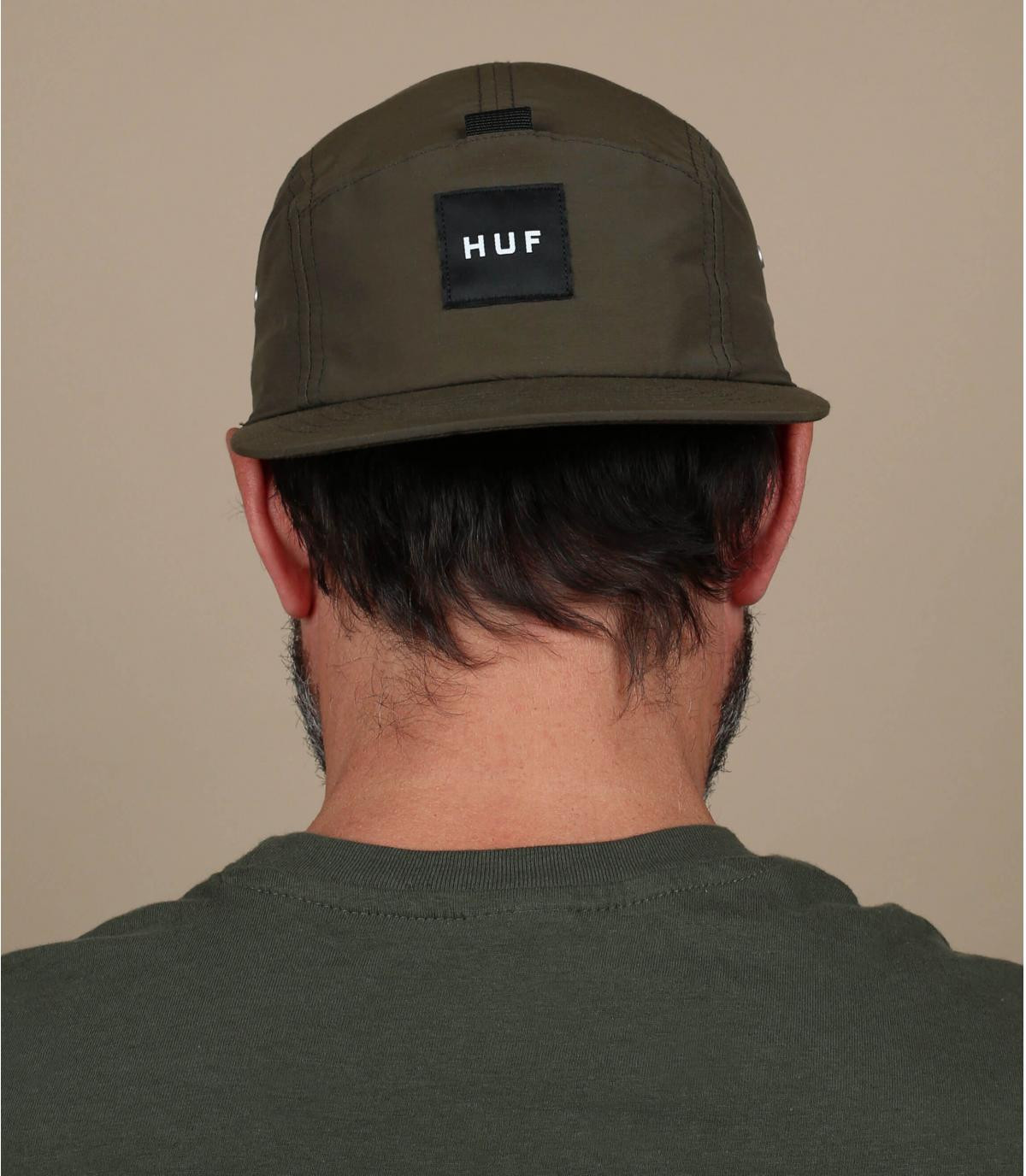 5 panelen Huf groen Nylon Stash pocket 5Panel olive